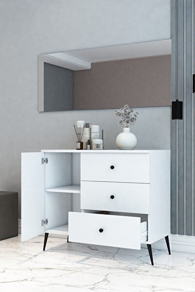 DEMİNA Kapaklı Şifonyer Beyaz 80x90x41 - %100 Mdf