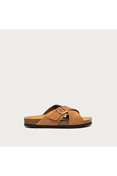 Frau Women's / Girls' Slippers 17B3 Velour-S Suede Crossover-Strap Sliders