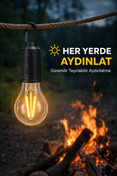 Arfseb Elde Taşınabilir Ve Asılabilir Kamp Feneri - Çadır, Piknik Ve Doğa Içi...