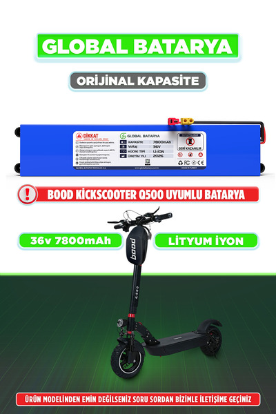 GLOBAL BATARYA Bood Kickscooter Q500 Uyumlu Elektrikli Scooter Bataryası 36v ...