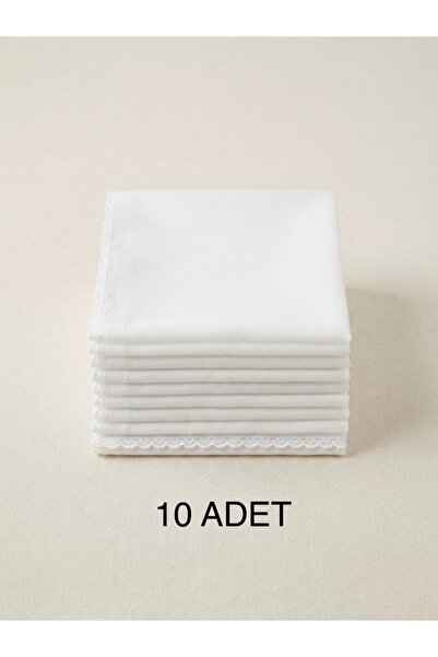 Naz Ipek Iç Tülbent 10'lu Paket Iç Başörtüsü Beyaz Bez 80x80cm