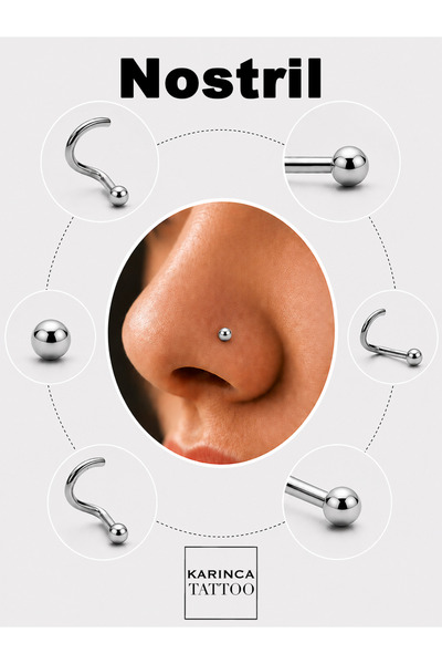 Karınca Piercing Burun Piercingi Cerrahi Çelik Nostril (Karınca Tattoo)