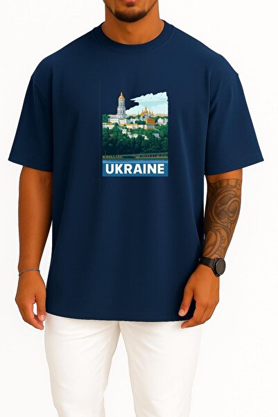 Bahriyeli Collection Oversized Ukraine Chest Design Unisex T-Shirt