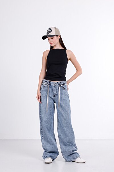 i8 Denim البنطال الواسع