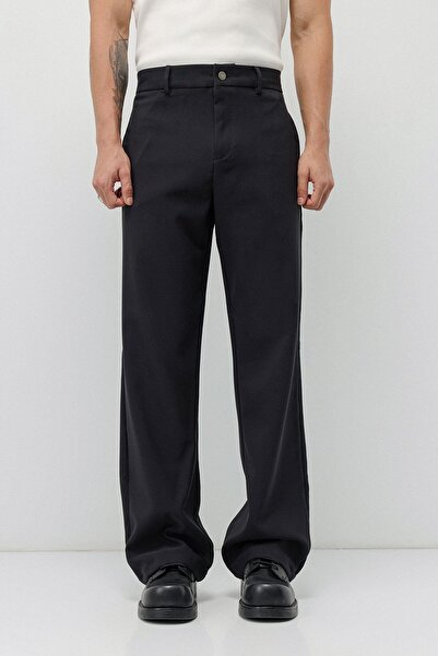 VAMOSCLO Flare fit fabric trousers black