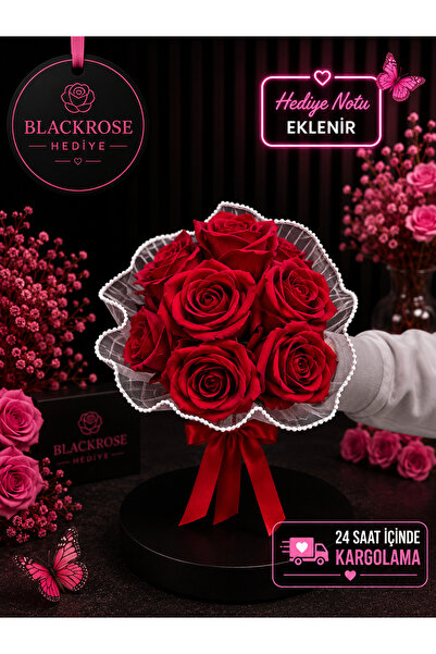 blackrosehediye باقة ورد مخملية مع تول مكشكش - هدية للعروس - هدية للحبيب - با...