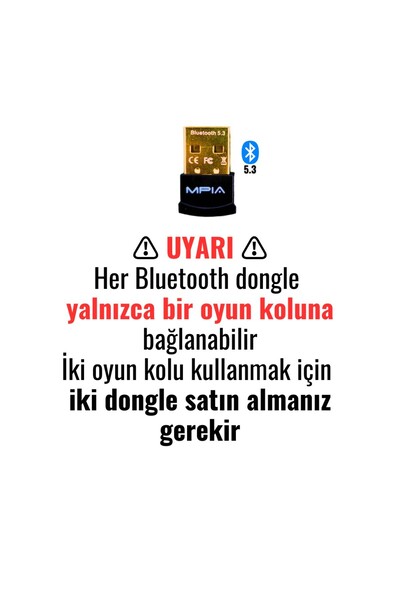 MPIA Bluetooth 5.3 Usb Dongle - Kablosuz Adaptör, Pc & Laptop Için Bluetooth Alıcı