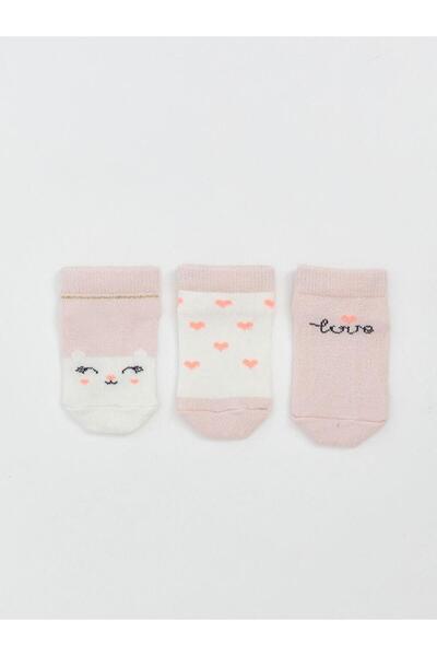 LC Waikiki Lcw Baby Printed Baby Girl Booties Socks 3-Pack (S5)