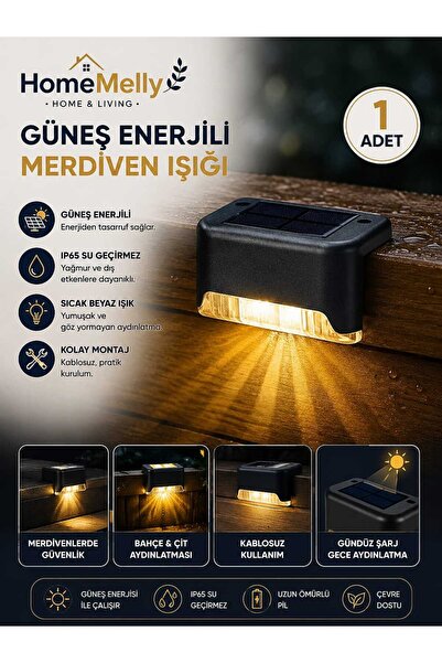 btm home Güneş Enerjili LED Duvar Apliği Sensörlü Bahçe Balkon Merdiven Işığı...