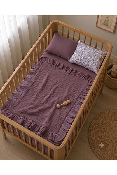 Miniba Atelier Miniba Lavanta %100 Pamuk Yazlık Müslin Bebek Uyku Seti 100x10...