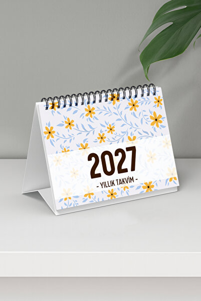 Eldesen Tasarım 2027 Masa Takvimi Spiralli A6 (15x12cm) Orta Boy / Resmi Tati...