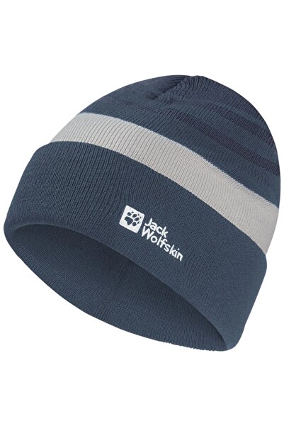 Jack Wolfskin Căciulă pentru copii cu dungi FW 2025 - Albastru/Gri - M