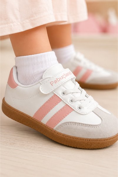 Pabuçland Unisex Girls Boys Retro Sneaker Velcro Light Sole Casual Sports Shoes