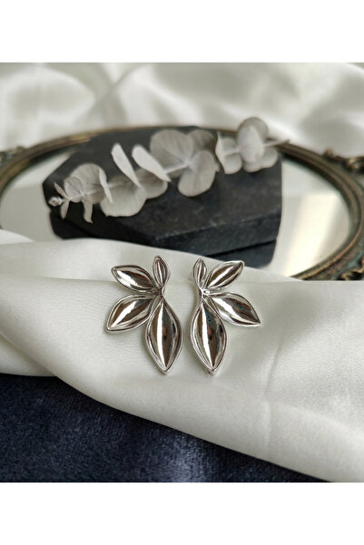 ankadizayn Silver 4 Leaf Earrings