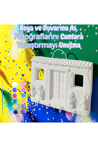 sharp&art El Yapımı Taş Tozu Anahtar Askısı Boyama Seti