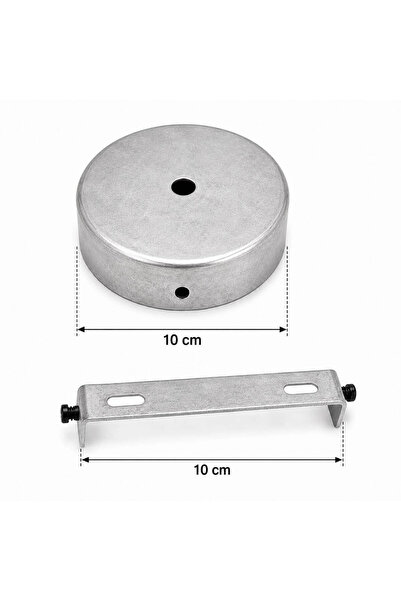 CONANA Aplik Arkası veya Avize Tavan Rozansı 10Cm (Ham Boyasız) Metal