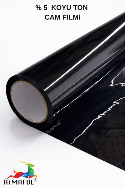 RİMAFOL 5% Dark Tint Black Home-Office-Balcony - Car Window Film 60 CM X 10 M...