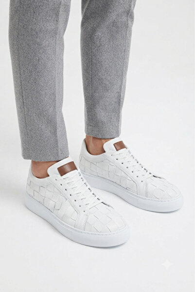 Zerenyus Vimini High Quality Lace-Up Thick Sole Casual Men's Sneaker White
