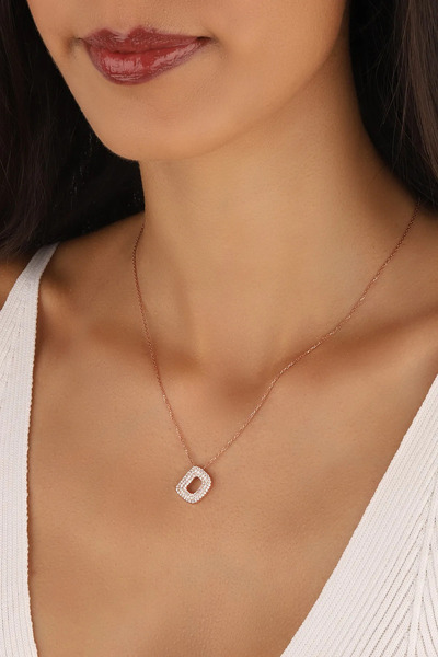 Karem Jewellery Zirkon Taşlı D Harfi Kolye GOLD Kaplama Kadın