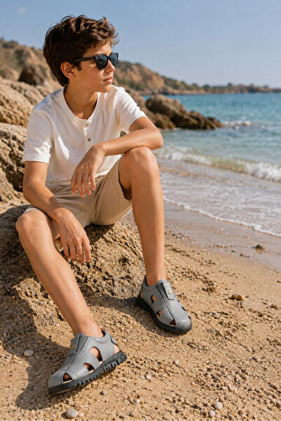 RKS SHOES ÇOCUK SANDALET LASTİKLİ RAHAT KULLANIM DERİ