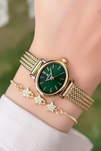 Daniel Klein Minimal Women's Wristwatch with Wicker Strap and Gold Color Brac...