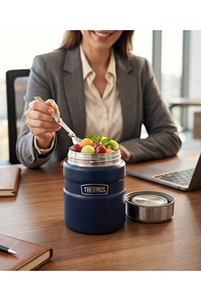 Thermos Sk3000 Çelik Yemek Termosu 470ml. Gece Mavisi