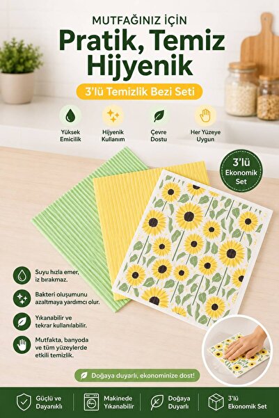 mycleanvibe 3 Colorful 100% Natural Cellulose Microfiber Cleaning Cloths