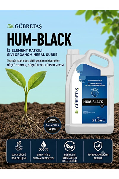 GÜBRETAŞ HUM-BLACK- SIVI/YOĞUN JEL HÜMÜK FÜLVİK ASİT KÖKLENDİRİCİ 5 LT