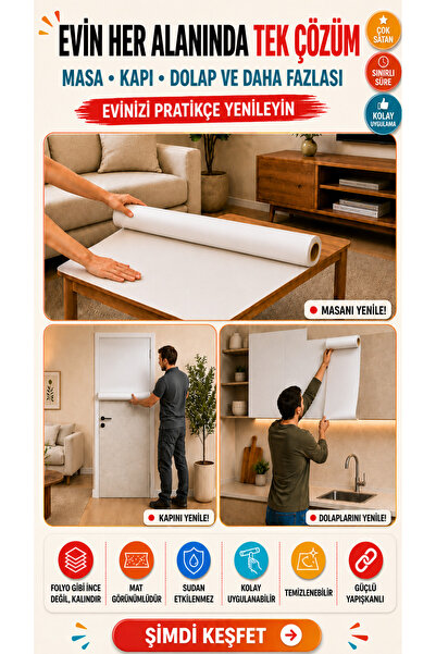 Akıllı Kağıt Adhesive Matte White Cabinet Door Table Coffee Table Covering