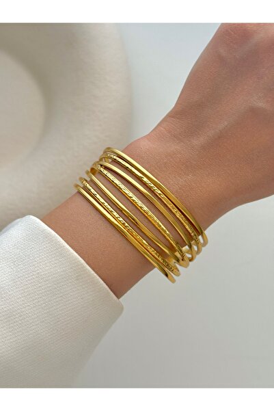 YOUES JEWELRY سوار نسائي من الفولاذ 316L بتصميم قيد سميك قابل للتعديل