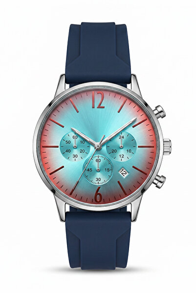 FIERA JEWELRY Colorful Glass Slikon Quartz Steel Men's Wristwatch