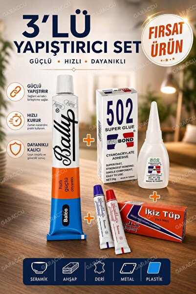 garaccu Fırsat Üçlü Yapıştırıcı Set, Bali 502 Japon Yapıştırıcı Iran Plastik ...
