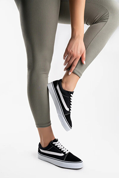 Shupe Unisex Günlük Siyah Keten Spor Ayakkabı Max Süper Rahatlık Sneaker