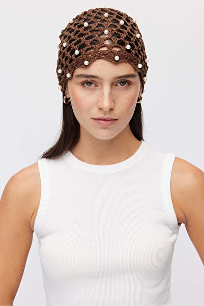 PAULMARK Women's Pearl Detailed Mesh Hat