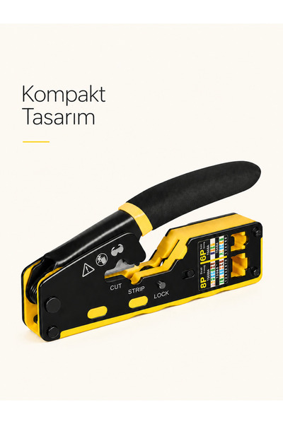 MVLH Yeni Nesil EZ RJ45 Cat5/6/7 Ethernet Pensesi - RJ11 RJ12 8P8C UTP Sıkma ...
