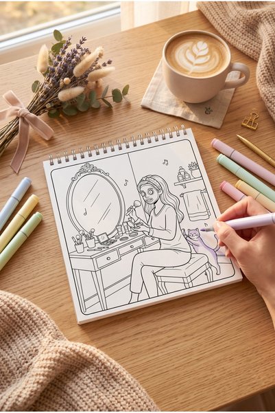 M&H Coloring A Sweet Break - 21X21 cm Coloring Book, for Children and Adults