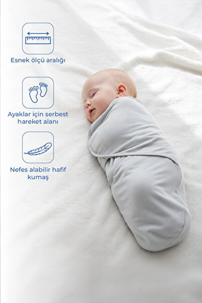 Babyjem Soft Pratik Penye Kundak Gri %100 Pamuk