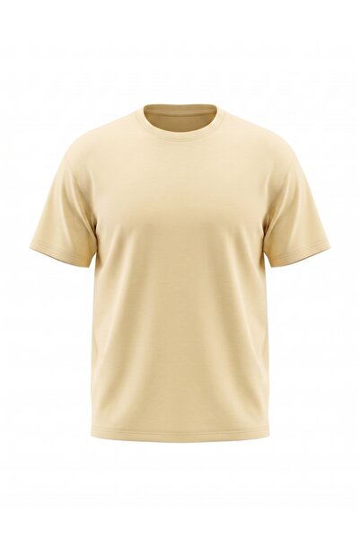 KAYS Tricou unisex oversize din bumbac texturat, cu guler rotund, premium, basic