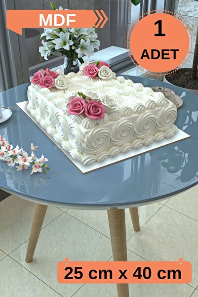 Kenzlife mdf pasta altlığı tek yüzü beyaz 25x40 dikdörtgen 01 adet kalınlık 2...