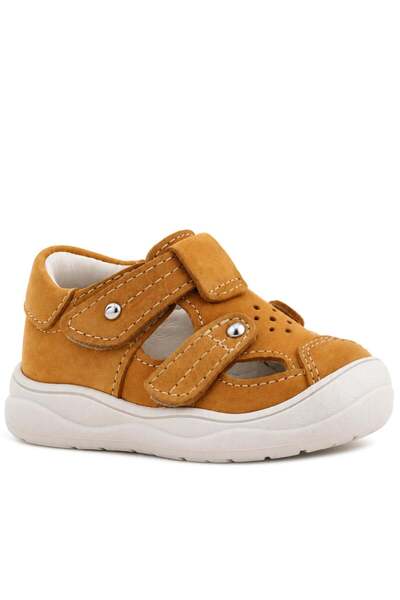 Rakerplus Genuine Leather Velcro Fastening Tan Baby Sandals