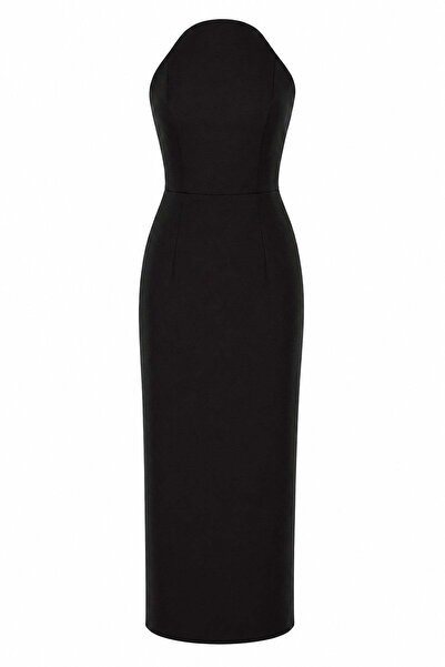 elif teke Collared Pencil Dress Black
