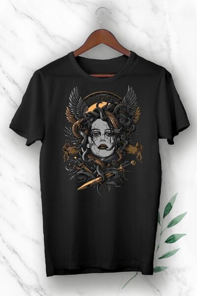 perseusshopping Mythology Medusa Statue Statue Black Unisex T-shirt