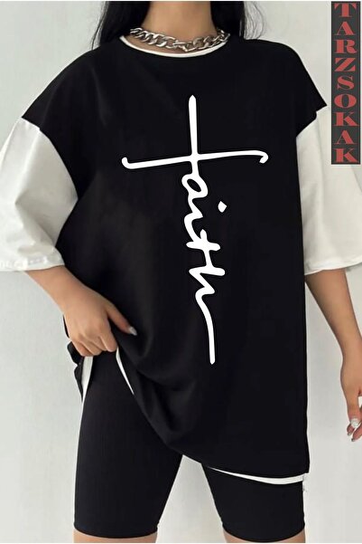 Tarzsokak Crna Oversize kroj Štampano unisex majica