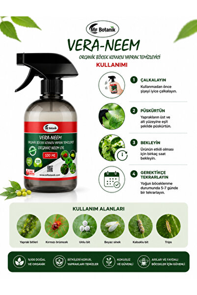MF Botanik Vera-neem Organik Böcek Kovucu  Unlu Bit Temizleyici 500 ml