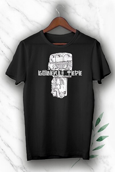 perseusshopping Μαύρο μπλουζάκι Unisex Mythology με στάμπα Göbeklitepe