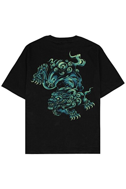 Adrift Dragon Year Black Oversize Unisex T-shirt