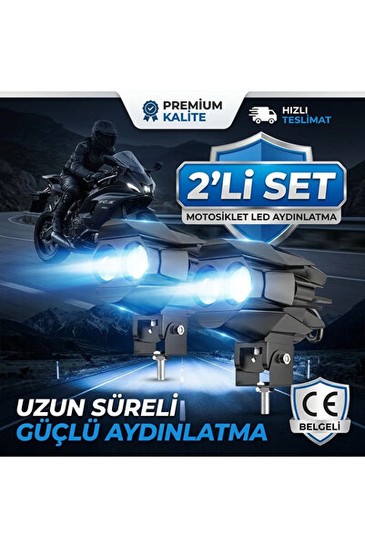 DEKOHOP Motosiklet Çift Göz Led Lazer Sis Farı 2 ADET Delici Beyaz Sarı Çift ...