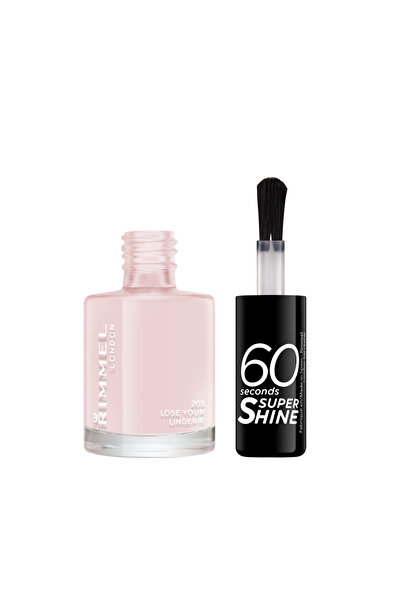 RIMMEL LONDON طلاء أظافر لندن 60 ثانية سوبر شاين - اللون 203 لوسيور لينجير، 8 مل