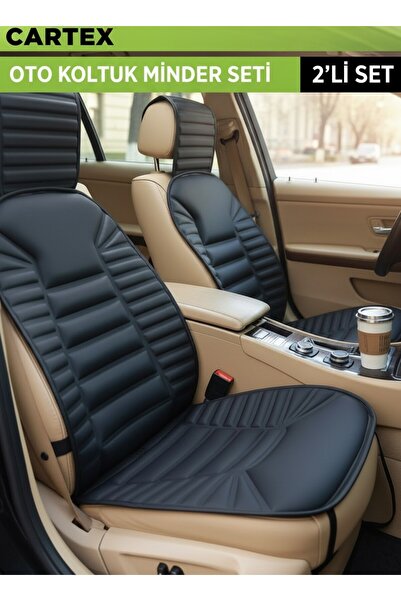 Cartex Car Seat Cushion Orthopedic Luxury Sponge Front 2 Seat Black Vehicle S...
