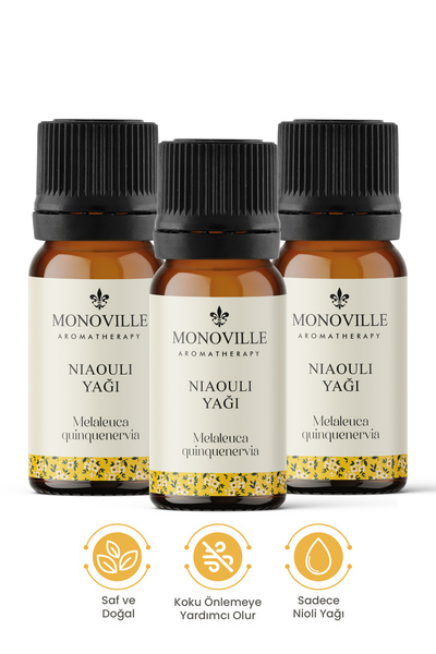 Monoville Nioli Uçucu Yağı 3'lü Set Saf ve Doğal (Niaouli Essential Oil) 3x10 ml